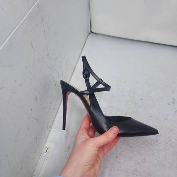 Christian Louboutin Black Jenlove Ankle Strap Pointed Toe Pump - Picture 3 of 13